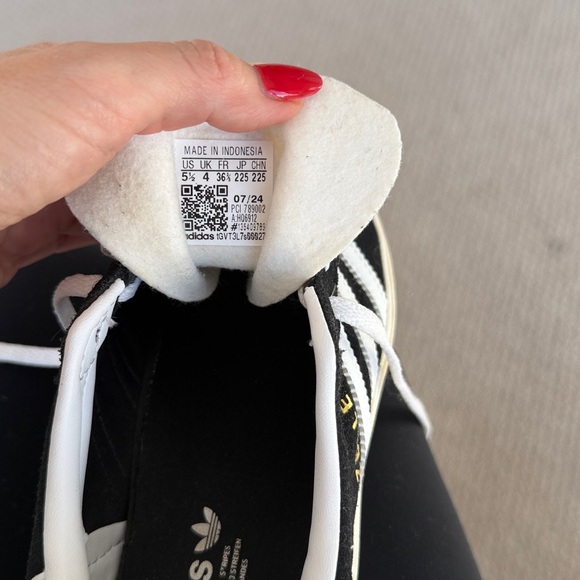 Adidas Women's Gazelle Black White Bold Shoes (platform) - Picture 3 of 3